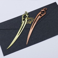 Couteau à lettres manuel de mode au design en forme de poignard, petit, en verre, rétro, avec fonction loupe, coupe-cartes et marque-page promotionnel