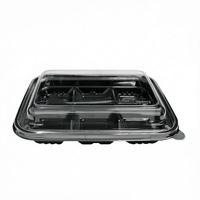 Boîte de dessert en PET transparent de qualité alimentaire à 6 compartiments pour fruits frais, gâteaux, salades, sushis - Vente en gros