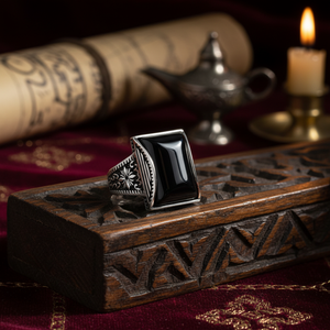 Ottoman Design Triangle Cut Onyx Gemstone Authentic <b>Men</b> <b>Ring</b> Turkish Wholesale Handmade 925 Sterling <b>Silver</b> <b>for</b> <b>Men</b> - Product Image 3