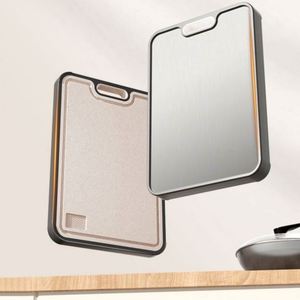 Planche à découper en titane pur de haute qualité, double face, résistante aux rayures, avec poignée en paille de blé - Product Image 2
