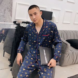 Blauw Hart Casual <span class=keywords><strong>Matching</strong></span> Koppels Zijden Heren Dames Pyjama Loungewear Set - Product Image 4