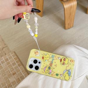 Coque souple antichoc 360° avec cordon pour iPhone 16/iPhone 15 Pro Max/iPhone 14/iPhone 13, motif chien pudding mignon et adorable en TPU - Product Image 3