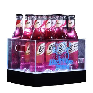 קרח דלי עם led אור cooler תיבת עובש rotomolding פלסטיק led מואר קרח דלי יין cooler