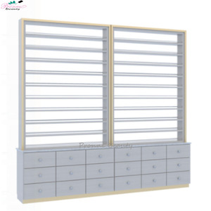 Proveedores de China, estantes de exhibición de muebles de tienda de uñas personalizados, estante de esmalte de uñas, <span class=keywords><strong>Centro</strong></span> de piso con gabinete - Product Image 3
