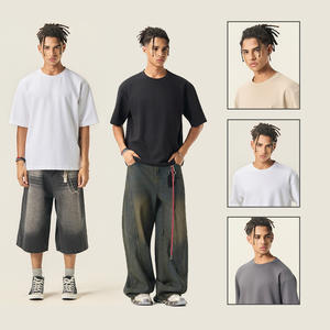 <span class=keywords><strong>Camiseta</strong></span> de Algodón de Alta Calidad, 230 g/m², Personalizable, Unisex, Estilo Holgado, Hip Hop, Hombros Caídos, Manga Corta - Product Image 3