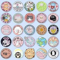 Adorables badges métalliques en émail souple, motifs chatons de dessin animé et textes, décoratifs, vente en gros