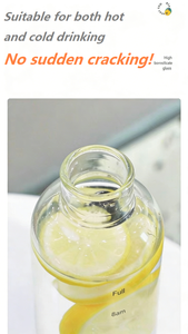 Botella de agua portátil de vidrio transparente reutilizable a prueba de fugas de 300ml/500ml/750ml con logo - Product Image 5