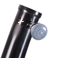 Colonne de douche de luxe ronde noire avec cascade, panneau complet pour piscine et jardin, vente en gros