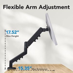 Single Gas Spring LCD Monitor Mounting Arm 32-Inch <b>Desktop</b> <b>Stand</b> 90 Degree Tilt Angle New for 17-32 Inch Computer Laptop Screen - Product Image 4