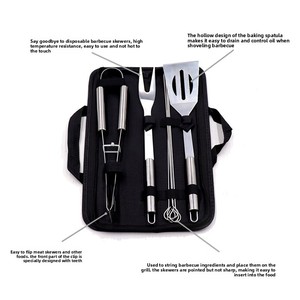 Ensemble d'accessoires pour <span class=keywords><strong>barbecue</strong></span> en acier inoxydable, outils de <span class=keywords><strong>barbecue</strong></span>, <span class=keywords><strong>kit</strong></span> d'accessoires de grillade avec sac de transport pour le camping et les barbecues en plein air - Product Image 3