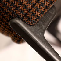 Fauteuil d'appoint moderne rembourré, fauteuil de loisirs avec structure en bois massif, chaise latérale en tissu pour salon et hôtel