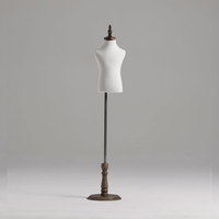 Mannequin enfant torse supérieur avec base en bois vintage pour magasin de vêtements, présentoir de vitrine fille garçon
