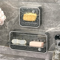 Support mural pour savon sans perçage, boîte à savon drainante, conteneur de rangement étanche pour salle de bain, douche, évier de cuisine