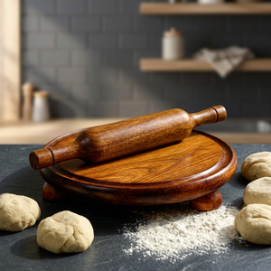 Durable Wooden <b>Rolling</b> Board and Belan for Chapati Making - Product Image 3