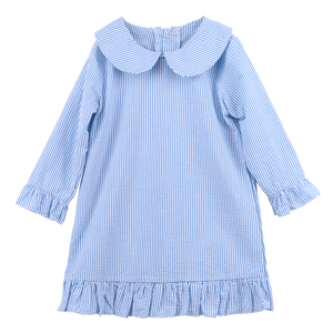 Chemises de nuit d'hiver pour enfants, <span class=keywords><strong>pas</strong></span> <span class=keywords><strong>cher</strong></span>, manches longues, couleur unie, jolie robe de nuit pour bébé, bonne qualité - Product Image 3