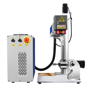 Machine de marquage laser à fibre JPT Mopa 100W 2.5D Ezcad3 Mopa M7 avec axe Z motorisé et axe rotatif pour gravure en relief profond sur métal - Product Image 3