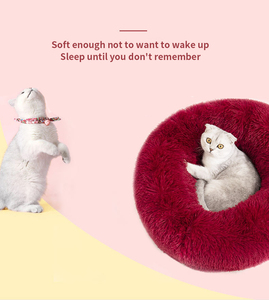 Tempat Tidur Hewan Peliharaan Bulu Mewah Bentuk Donat Persegi Panjang, Laris Manis Grosir, untuk Kucing Anjing, Tidur Nyenyak, Lembut, Portabel, Hangat Musim Dingin, Tempat Tidur Hewan Peliharaan Model Maskot - Product Image 4