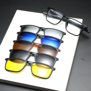 DLC2201 Lunettes de soleil PC avec 5 <span class=keywords><strong>en</strong></span> 1 Clip magnétique TAC sur les lunettes de soleil 5 <span class=keywords><strong>en</strong></span> 1 Piezas Polarizadas Clip <span class=keywords><strong>en</strong></span> Gafas de <span class=keywords><strong>Sol</strong></span> - Product Image 3