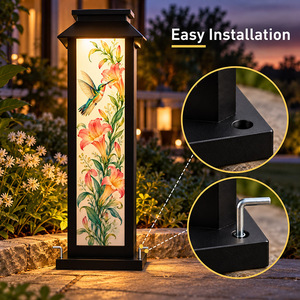 Lámpara Solar LED Botánica Fawn Meadow, Farol Metálico Decorativo para Jardín, Patio, Hogar, Estilo Decorativo - Product Image 4