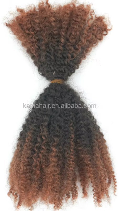 KAMA Remy Brazilian Virgin Human Hair Afro Wave Bulk Extensions for Dreadlocks Twist Braiding with Machine Double Weft 50g Detail Section 1