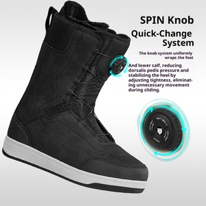 Bottes <span class=keywords><strong>de</strong></span> snowboard antidérapantes et chaudes, pour le freestyle et le <span class=keywords><strong>ski</strong></span> en poudre, pour adultes, imperméables, en cuir PU, épaisses, thermoformées - Product Image 4