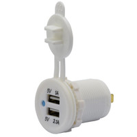 12V-24V maison voiture bateau Bus rénovation voiture blanche double chargeur USB 5V 3.1A puissance allume-cigare