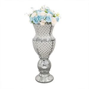Jarrón Extra <span class=keywords><strong>grande</strong></span> de Magnesia de 60cm, diseño de <span class=keywords><strong>trompeta</strong></span>, mosaico decorativo blanco brillante, FRP para el hogar - Product Image 2