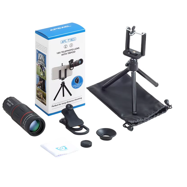 High Quality 18x Mobile Phone Telephone Zoom Lens 20x Telescope Camera Lens with Clip Tripod
