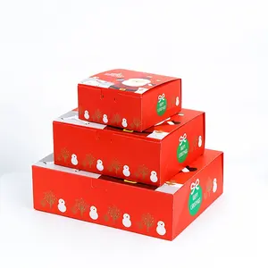 Mutlu noel çerez katlanır kağıt hediye kutusu yaratıcı baskılı noel şeker ambalaj kutuları