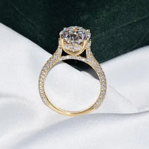 Rộng rãi sang trọng kim cương đồ trang sức engagement Ring 1.5ct D vvs2 phòng thí nghiệm Grown kim cương Nhẫn vàng