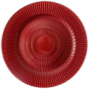 Assiettes de présentation en verre rouge de luxe personnalisées, design moderne élégant, motif fruits, légères, pour mariages, fêtes et dîners - Product Image 1