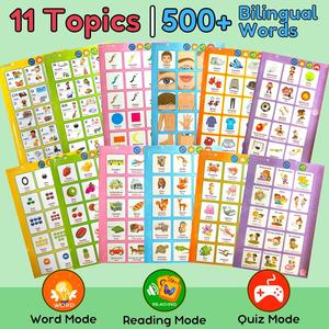 Audiolibros electrónicos bilingües para niños de 3 a 6 años, máquinas de aprendizaje educativas parlantes en <span class=keywords><strong>español</strong></span> e inglés, juguete - Product Image 5