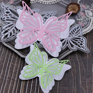 2 loại bướm củ<span class=keywords><strong>a</strong></span> kim loại thép carbon chết scrapbooking cắt khuôn tự làm Thẻ Giấy cắt chết - Product Image 1