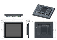 Panel de pantalla táctil para pc industrial, resistente al agua IP65, de aluminio, 17 pulgadas, RS232, Windows 10