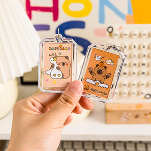 Capybara Keychain Acrylic Cute Cartoon Student Backpack <b>Ornament</b> <b>Small</b> Gift Unisex 8 to 13 Years - Product Image 1