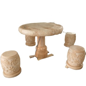 Bàn ăn bằng đá cẩm thạch tròn đặt với cà phê để sử dụng khách sạn - Product Image 1