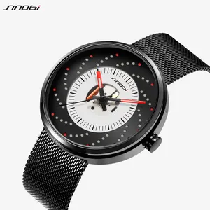 SINOBI mens luxury watch Luminous Pointer Man Wristwatch S9798G Hollow Out Dial Creative Dial jam tangan pria