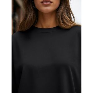 Womens Oversized Long Sleeve T Shirt Jersey Fabric Regular Length Casual Workout Top Basic <b>Tee</b> Y2K Style - Product Image 5