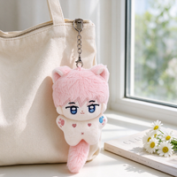 Porte-clés en peluche miniature personnalisé, design de personnage original, poupées en coton d'idoles, poupée en peluche anime faite à la main, 10 cm, rembourrage en coton PP