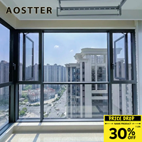 Puertas y Ventanas Abatibles SUNGYE Modernas de Aluminio con Rotura de Puente Térmico, Doble Vidrio Templado, Insonorizadas, para Casa o Villa