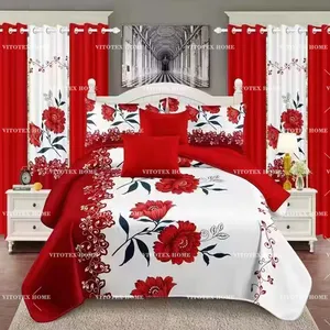 China Factory Bedding Sets With Matching Curtains Curtains Sets 8 Piece Bedding Bedspread Set And King Size For All Season