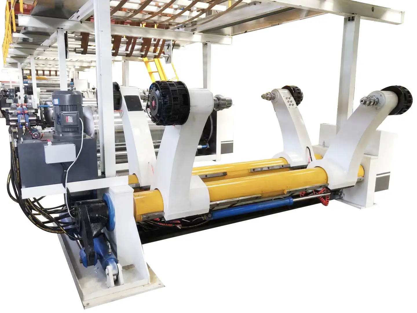 Entwickelständer hydraulischer wellenloser mühlenstander für die herstellung von papierrollen aus wellpappe karton