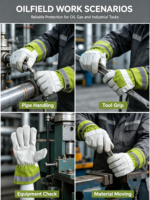 Guantes de Trabajo de Cuero Premium, Transpirables, Impermeables, de Alta Visibilidad, para Exteriores, de Dedo Completo, para Construcción, Trabajo Utilitario y Deportes