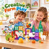Ensemble de tuiles magnétiques de voyage 3,75 cm, mini boîte en métal, blocs de construction portables, jouet éducatif STEM pour l'école, les tout-petits, les enfants, les garçons et les filles