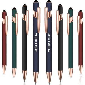 Stylos publicitaires en métal à écran tactile doux avec logo, les plus vendus en gros, stylos à bille pas chers, cadeaux promotionnels personnalisés - Product Image 6