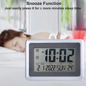Hot Bán Nguyên Tử Kỹ Thuật Số Đồng Hồ Treo Tường Với Nhiệt Độ Trong Nhà, Lịch, Chức Năng Báo Lại - Product Image 4