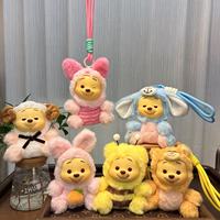 Lindo y Adorable Oso Amarillo de Vinilo Transformable de Dibujos Animados, Colgante, Muñeco de Peluche, Amuleto para Bolso, Llavero, Figura de Muñeco