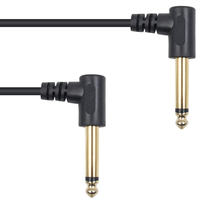 Custom Length 0.2m 20cm Length 90 Degree Angle 6.35mm Male to 6.35mm Male Bare Copper Audio Cable