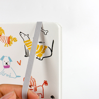 Carnet A5S en cuir PU exquis, motif chiot vif et décontracté, 100 feuilles, couverture souple, reliure cousue, cadeau imprimé