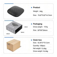 Carlinkit TBOX S1 8G+128GB Mémoire vive Android 14 pour écran multimédia GPS de voiture CarPlay Google Play Store Mirror Image